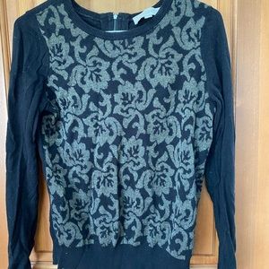 Loft black gold shimmery sweater